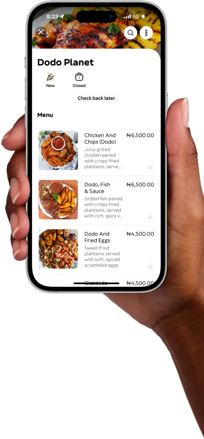 Dodo Planet menu on Glovo, shown on a phone